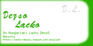 dezso lacko business card